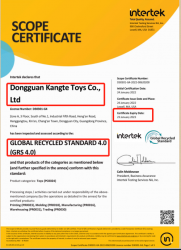 祝賀東莞市康特玩具有限公司2022年一次性成功通過(guò)GRS認(rèn)證